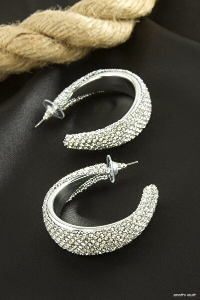 ZERO LAND Spt-Gld Ring Stone Waterway Earrings (140154) Silver Color