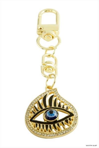 ZERO LAND Spt-Gld Eye Stone (153854) Keychain Yellow
