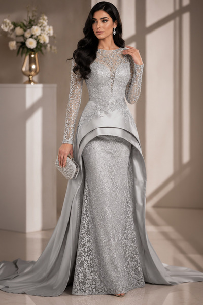 Stylish Fashion Stylish Fashion Turkish Evening Dress with a High-End Cut and...