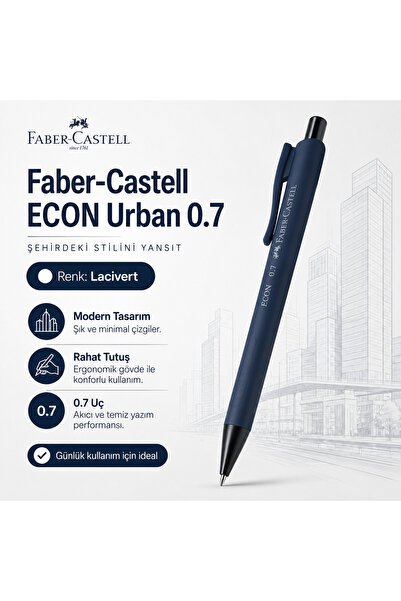 Faber Castell ECON Urban 0.7 mm Uçlu Kalem Versatil Mekanik Kalem