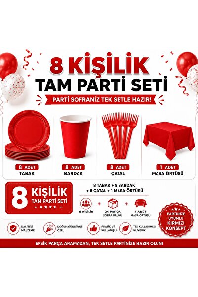Bkmc Birthday Party Set |   8 and 16 Person Capacity |   Plate, Cup, Fork + T...