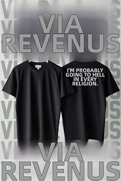 Vordevia I'M Probably Going to Hell in Every Religion Back Printed Loose Fit ...