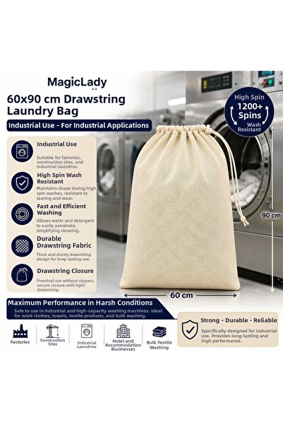 Magiclady Plasa de spălat rufe industrială Lux 60*90 cu șnur
