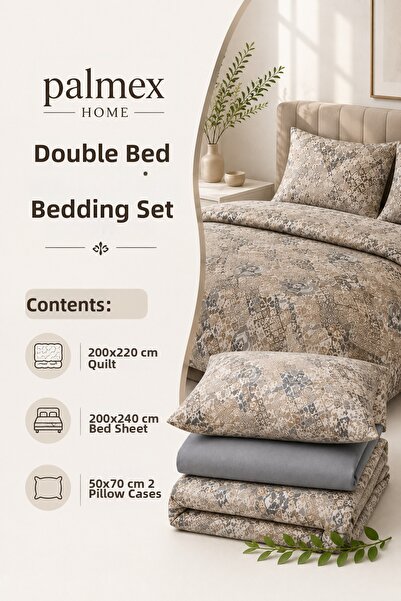 Palmex Home Double Size Winterfell Cotton Bedding Set (Duvet Cover - Sheet - ...