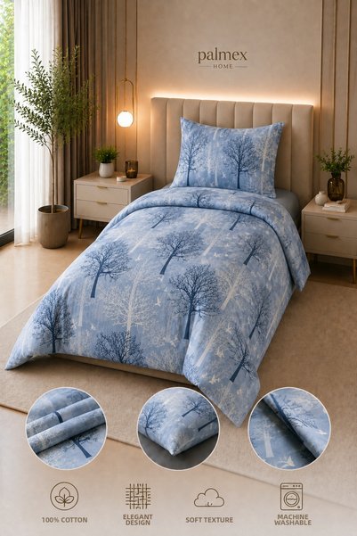 Palmex Home Single Size Winterfell Cotton Bedding Set (Duvet Cover - Sheet - Pillowcase)