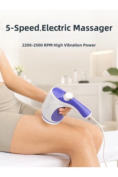 Generic Brand Electric Massager with 5 Heads 2200-2500 Rpm High Vibration Bod...
