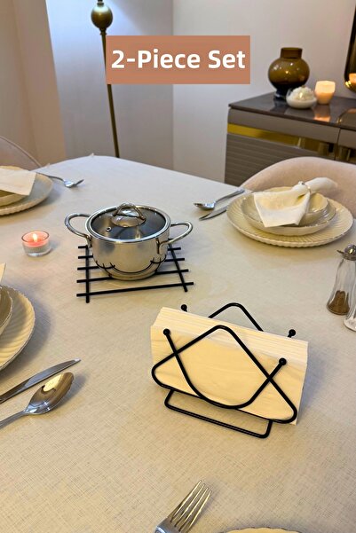 Edora Home مجموعة من 2 حاملات مناديل مثلثة سوداء للمطبخ