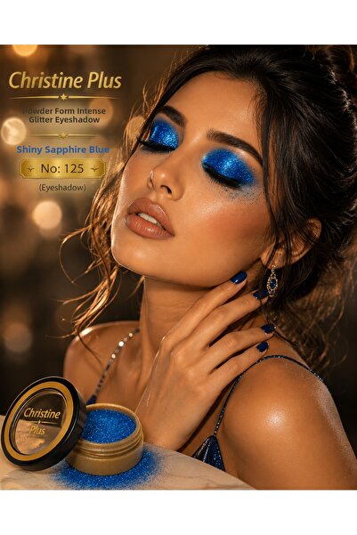 Christine Plus Dense Shimmering Glitter Eyeshadow in Powder Form – Shiny Sapp...