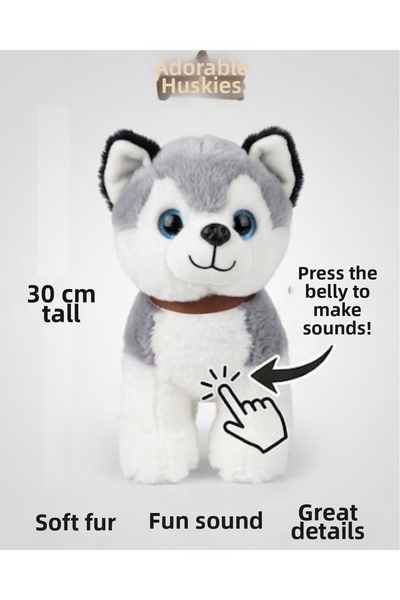 LRS STORE Barking Plush Dog 30 cm – Cute Sound Toy Puppy That Makes Sounds Wh...