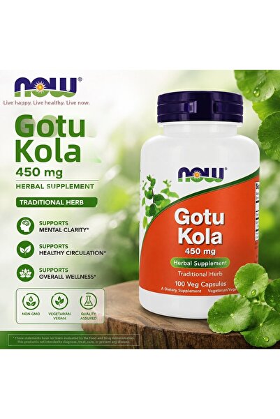Now Foods Gotu Kola Ayurvedic 450 Mg 100 Capsules