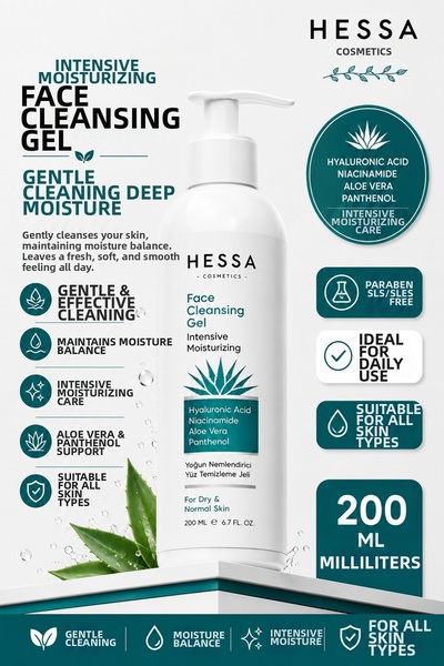 HESSA COSMETİCS جل تنظيف الوجه للترطيب المكثف