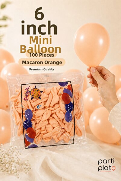 HBK Balon بالونات ماكارون برتقالية صغيرة 100 قطعة مقاس 6 بوصات لحفلات أعياد ا...