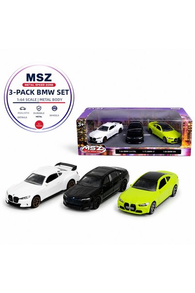 PONİKİDO Msz Bmw Set of 3 Metal Die-Cast Model Toy Cars M4 I7 3.0 Csl