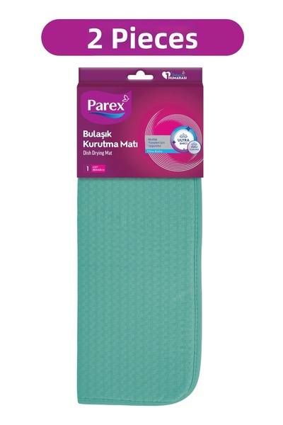 Parex Dish Mat Green Double Pack