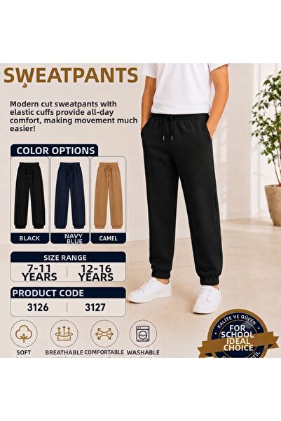 Generic Brand Black Color Unisex School Sweatpants Sportswear