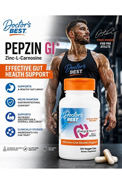 Doctor's Best Pepzin Gi Zinc-L-Carnosine Effective Gut Health Support 120 Veg...