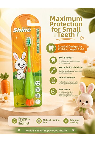 Generic Brand Powerdent Shine Children's Toothbrush Green – 3-10 Years Old, S...