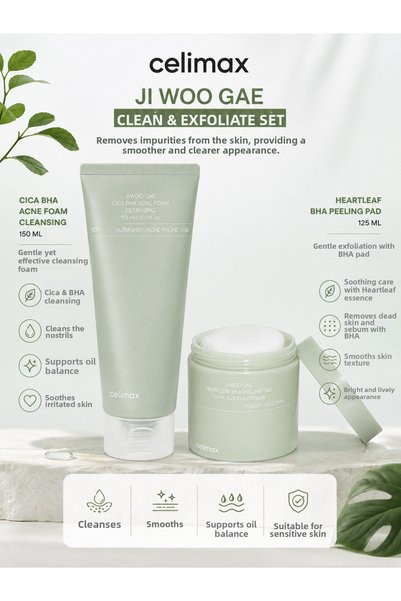 Celimax Ji Woo Gae Peeling Pad 125 ml + Foam Cleansing 150 ml Pore Purifying ...