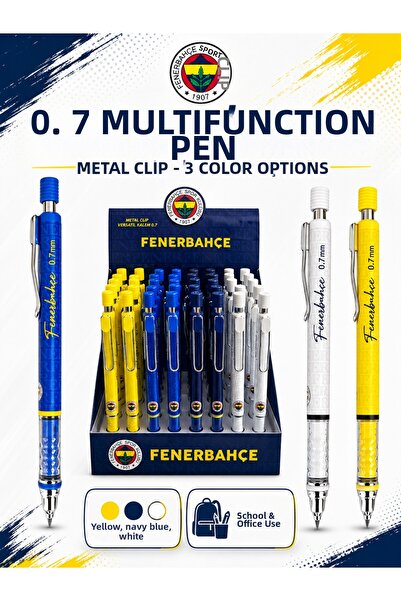 kruxon Fb 0.7 mm Versatil Tip Pen with Metal Clip and 3 Color Options
