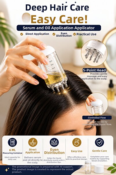 OpenCity Hair Scalp Massager 6 ml Serum Oil Application Applicator 5 Ball Sca...
