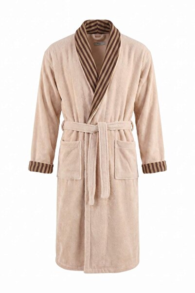 TRENDYOLMİLLA HOME 100% Cotton Striped Jacquard Bathrobe Tphaw27Nz00005