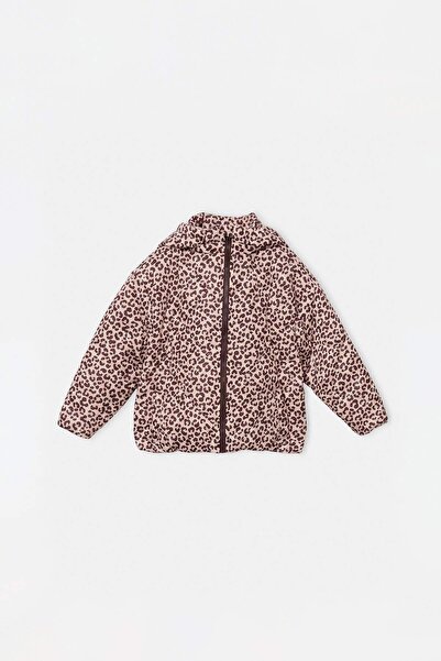 TRENDYOLKIDS Beigefarbener, schlichter/Basic-Daunenmantel mit Kapuze und Flee...