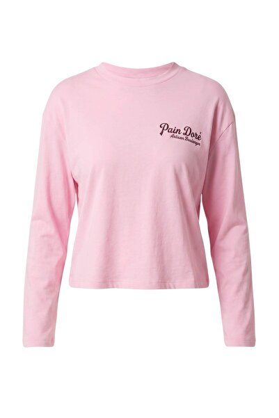 Trendyol Collection Pink 100% Cotton Slogan Printed Oversize/Wide Cut Knitted...
