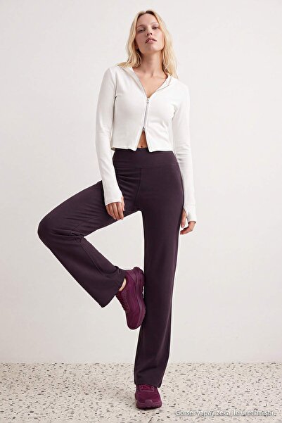Trendyol Kollektion Smoked Brushed Soft Fabric Bol Flare Sport Leggings THMAW...