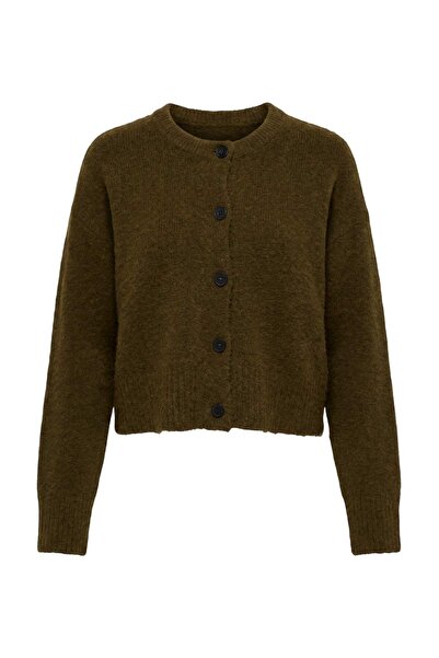 Trendyol Collection Khaki Oversize Soft Textured Super Crop Knitwear Cardigan...