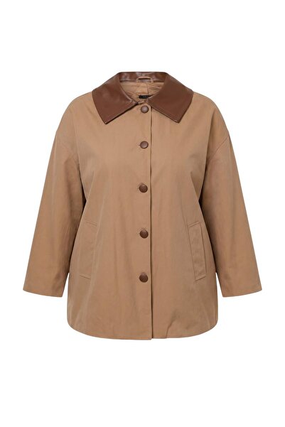 Trendyol Collection Beige Regular Large Size Trench Coat Twoaw27Bm00011