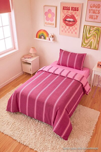 TRENDYOLMİLLA HOME Einzelnes gestreiftes, beidseitig verwendbares, elastische...