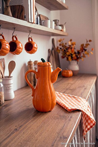 TRENDYOLMİLLA HOME Pumpkin Shaped 1000 ml Porcelain Oil Pot Tphaw27Yag00001