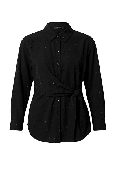 Trendyol Modest Black Tie-Dye Detailed Stoned Shirt Tctaw27Tg00015