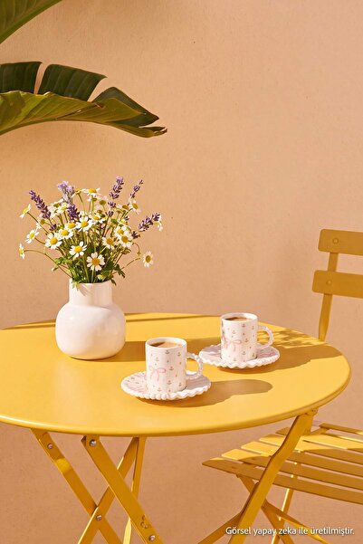 TRENDYOLMİLLA HOME 2-Piece Bowknot Patterned Cup Set 90 Cc Tphaw27Kfc00007