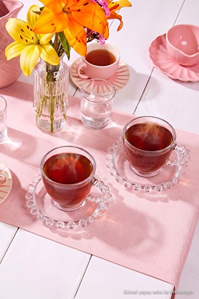 TRENDYOLMİLLA HOME 2-teiliges Teetassen-Set mit Blumenmotiven TPHSS27KFC00001