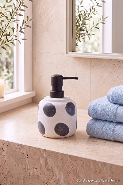 TRENDYOLMİLLA HOME Polka Dot Patterned Porcelain Soap Dish Gray Tphaw27Sbn00005