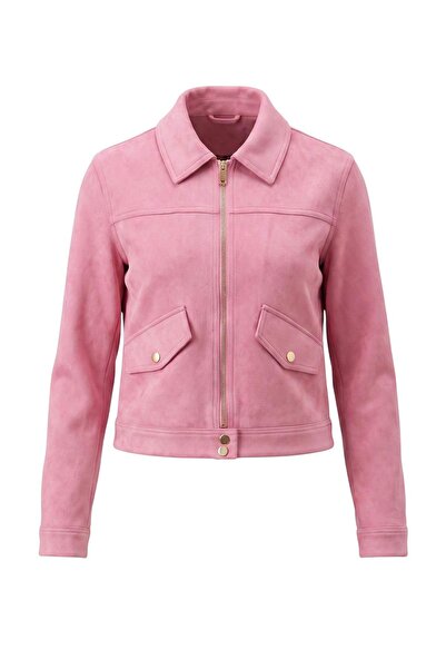 Trendyol Collection Pink Fitted Fit Suede Thin Jacket Coat Twoaw26Mo00016