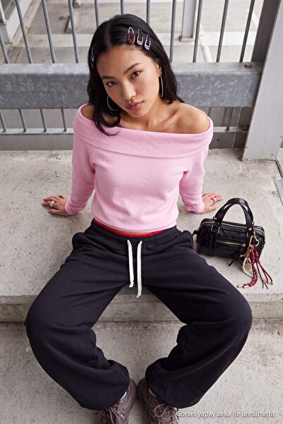 Trendyol Collection Light Pink Thick Non-Embroidered Oversize/Wide Cut Carmen...