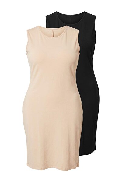 Trendyol Curve Black-Tan Lingerie Large Size Dress Tbbaw27Ah00109