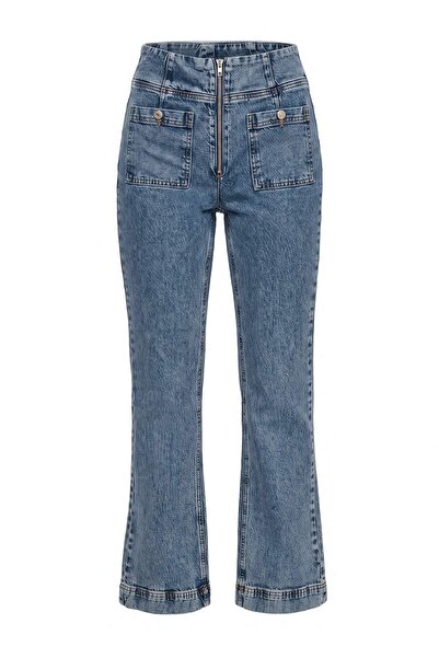 Trendyol Collection Blue High Waist Jeans Twoaw27Je00277