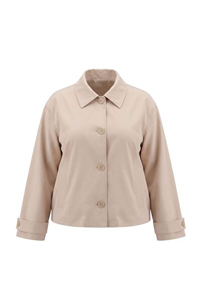 Trendyol Collection Beige Regular Large Size Trench Coat Twoaw27Bm00013
