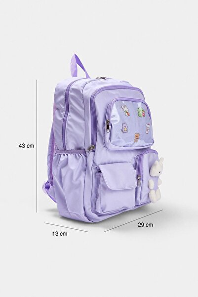 TRENDYOLKIDS Lila Schulrucksack im koreanischen Stil für Mädchen mit Zubehör ...