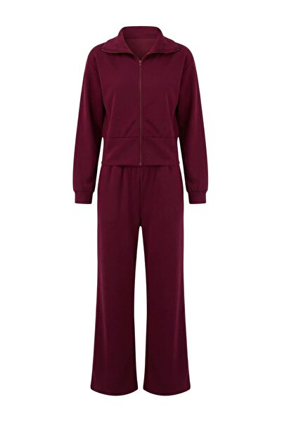 Trendyol Collection Set de trening tricotat cu guler înalt, croială largă, mo...