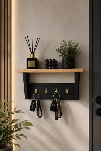 Trend Kitchen Vestaro Modern Dekoratif Ahşap Anahtarlık, Kapı Yanı Organizer ...