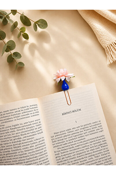 Güsvent Design Co El Yapımı Çiçekli Vazo Kitap Ayracı