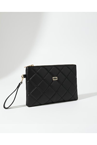 BK Bags & Accessories Medium size quilted portfolio clutch handbag