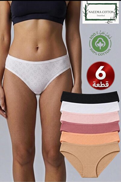 Roft & Pink Women's 3-Pack Heart Bikini Panties 100% Cotton Panties Made in T...
