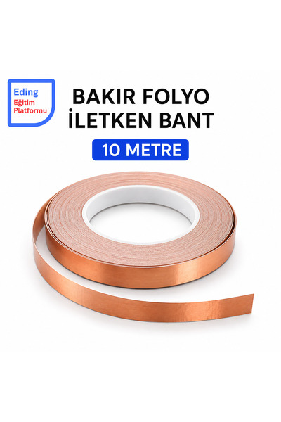 Fapatech Bakır Folyo İletken Bant Cam Rezidansı Bantı- 5 Mm X 10 Metre -- Akr...