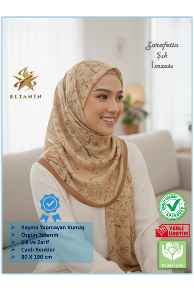 Güneş Eiffel Cotton Soft Special Series Shawl (Ethnic & Floral Pattern, Origi...