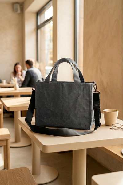 Goo Leather Goods Canvas Strap Daily Use Shoulder and Hand Bag Tote Bag - Har...